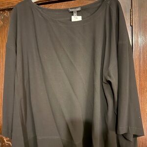 Eileen Fisher Silk Overlay Top Size XL